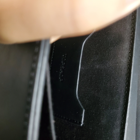 Topshop Peony Black Leather and Suede Shoulder Bag - Picture 5 of 5